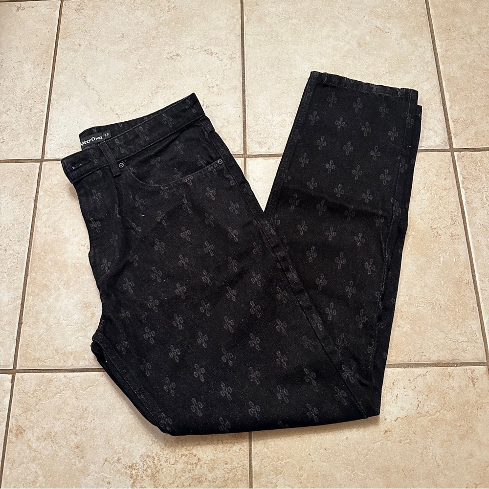 OVO Monogram Relaxed Fit Denim Washed Black